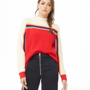 Forever 21 • Cable Knit Colorblock Rainbow Sweater